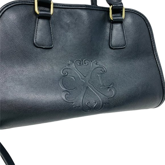 Christian Lacroix Purse Black & Gold Structured Top Handle Bag Vintage Style - Picture 2 of 10